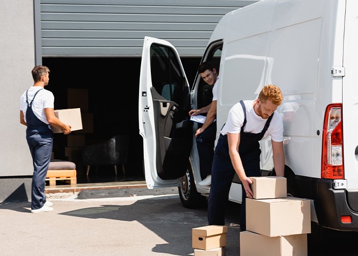 loading a rental moving truck